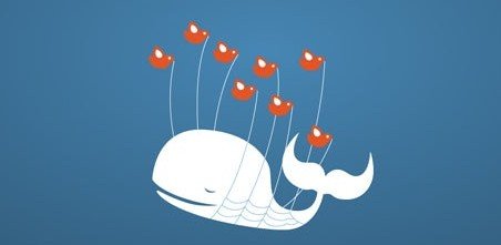 The infamous Fail Whale image, showing a cartoon whale being hoisted by birds, which Twitter used to display when its servers fell over, before everything Went Wrong.
